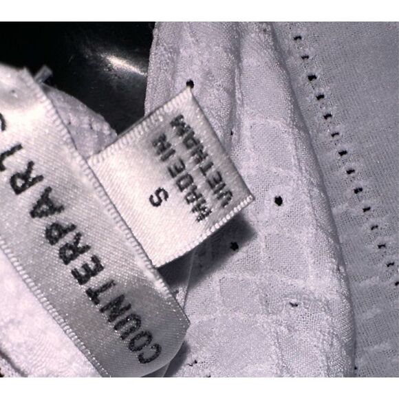 NEW WITH TAGS Counterparts white  flare Sleeves Blouse Shirt Sz small white - Picture 5 of 5